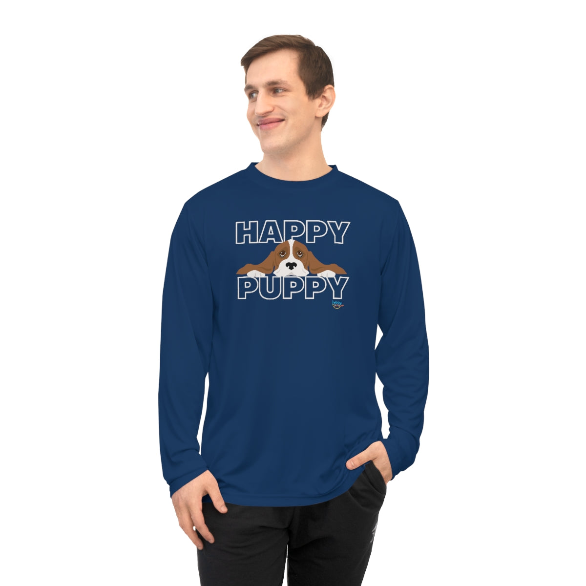 BASSET HOUND HAPPY PUPPY Unisex Performance Long Sleeve Shirt (3 colors)