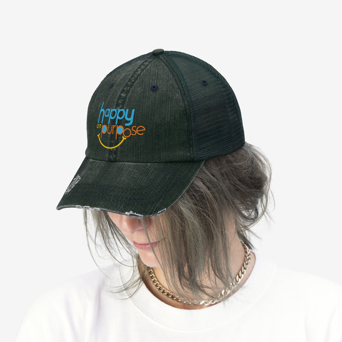 HAPPY ON PURPOSE Unisex Trucker Hat