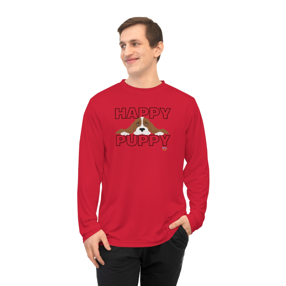 BASSET HOUND HAPPY PUPPY Unisex Performance Long Sleeve Shirt (3 colors)