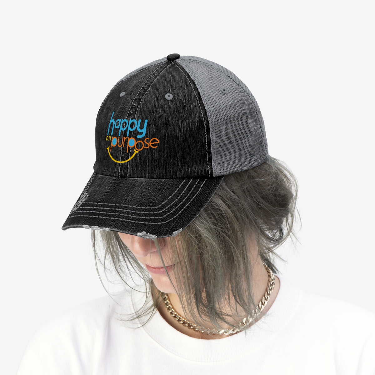 HAPPY ON PURPOSE Unisex Trucker Hat