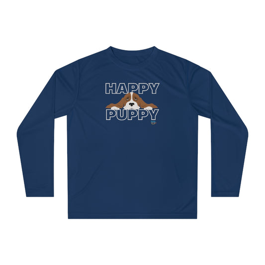 BASSET HOUND HAPPY PUPPY Unisex Performance Long Sleeve Shirt (3 colors)