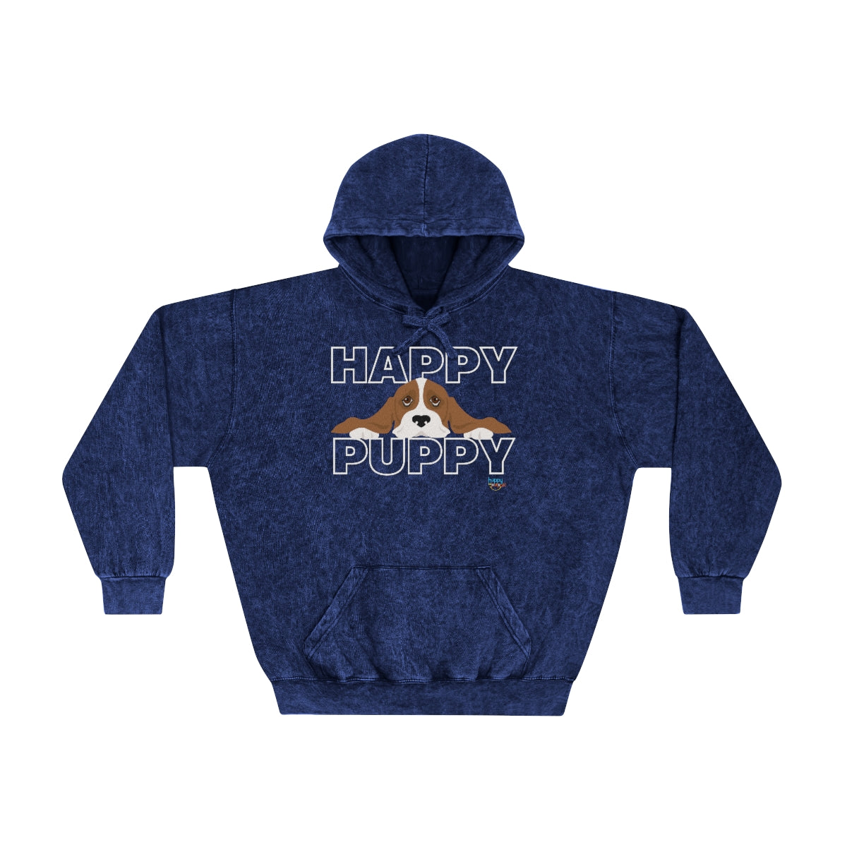 BASSET HOUND HAPPY PUPPY Unisex Mineral Wash Hoodie