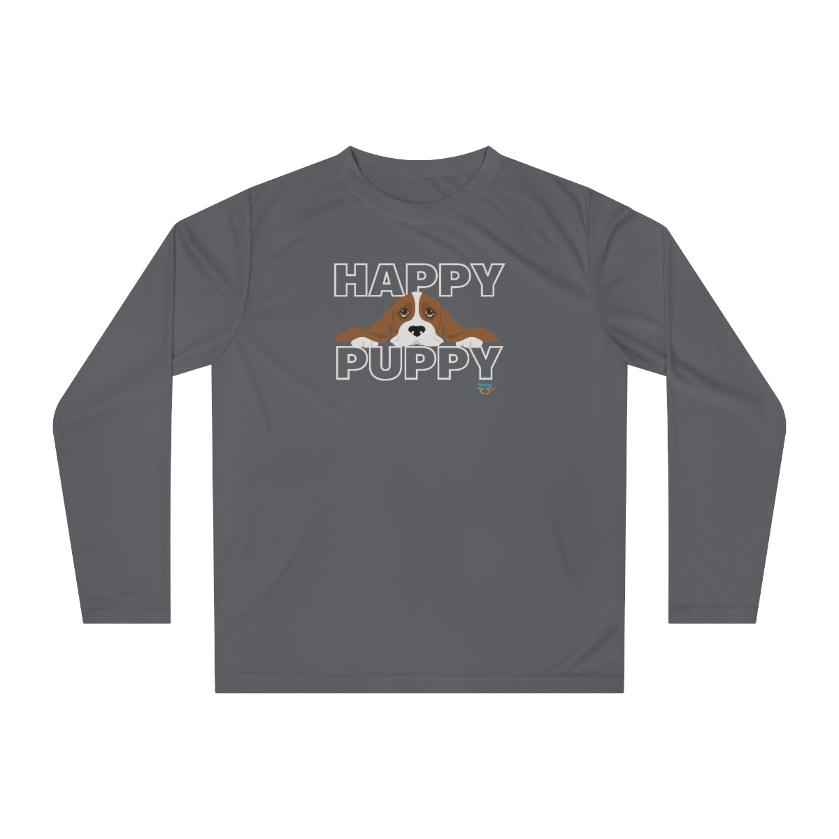 BASSET HOUND HAPPY PUPPY Unisex Performance Long Sleeve Shirt (3 colors)