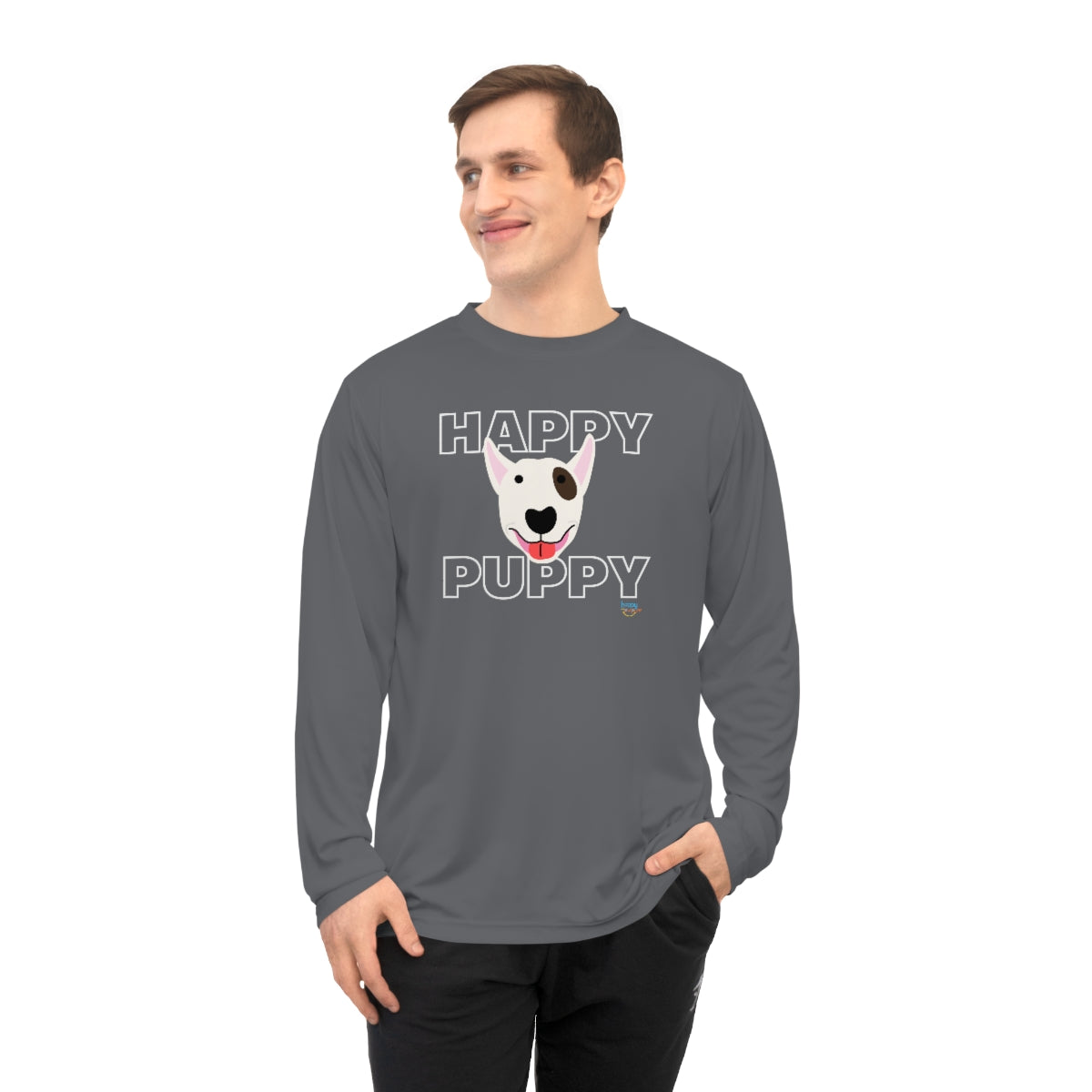 BULL TERRIER HAPPY PUPPY Unisex Performance Long Sleeve Shirt (3 colors)