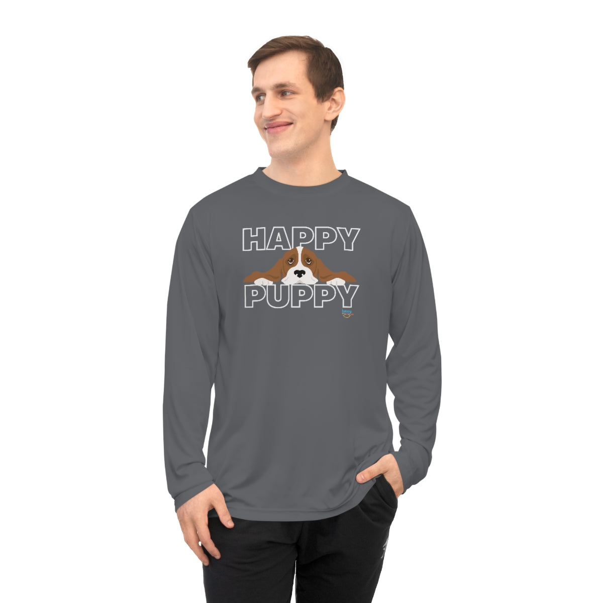 BASSET HOUND HAPPY PUPPY Unisex Performance Long Sleeve Shirt (3 colors)
