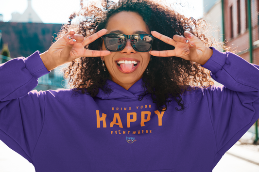BRING YOUR HAPPY EVERYWHERE Premium Unisex Sponge Fleece Pullover Hoodie