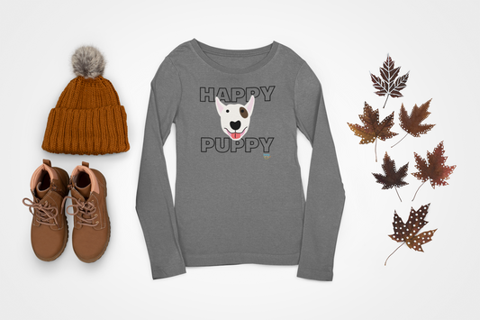 BULL TERRIER HAPPY PUPPY Unisex Performance Long Sleeve Shirt (3 colors)