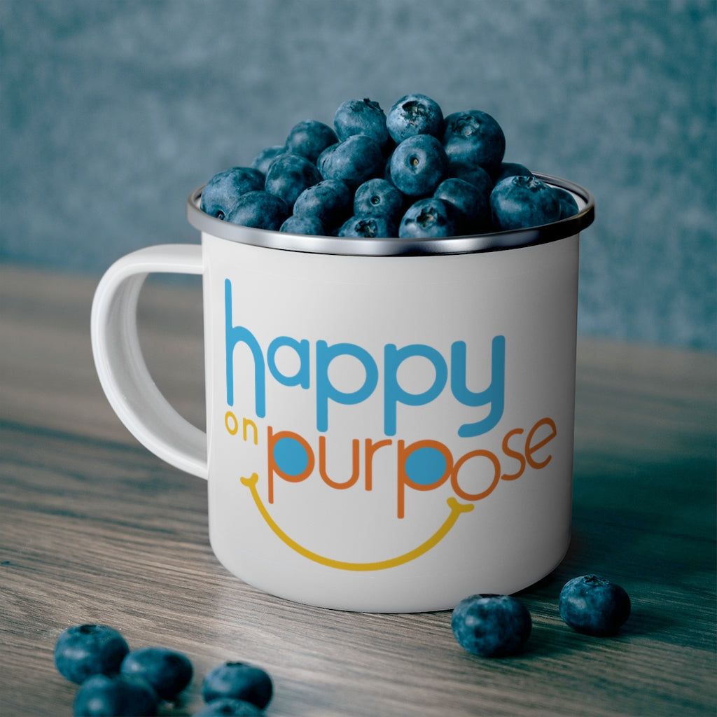 Happy on Purpose™ Enamel Camping Mug