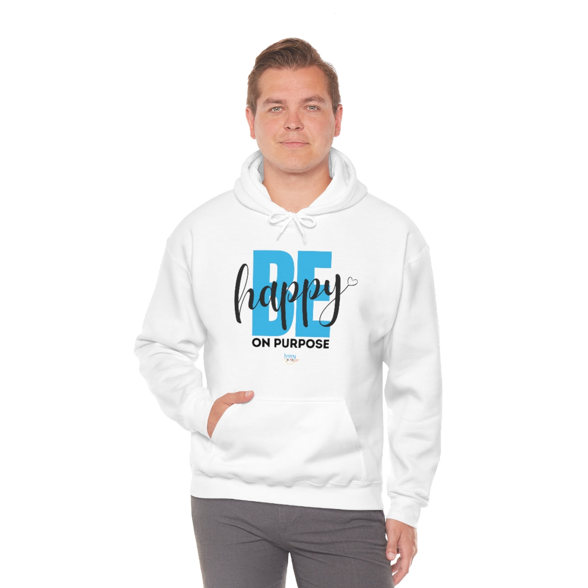 BE HAPPY ON PURPOSE Unisex Heavy Blend™ Hooded Sweatshirt (2 colors)