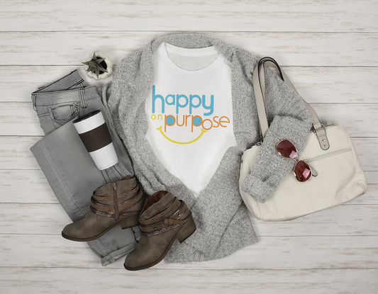 HAPPY ON PURPOSE Unisex Softstyle T-Shirt (8 colors)